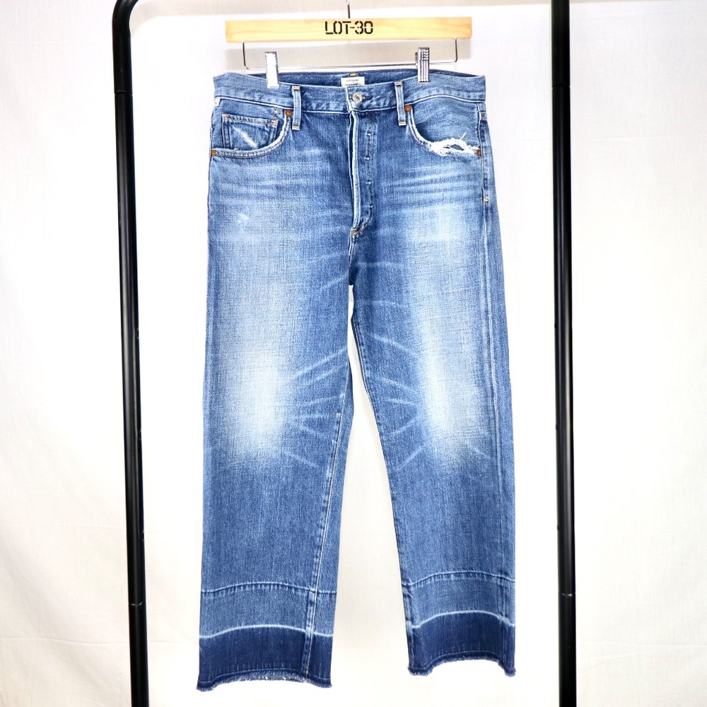 CITIZENS OF HUMANITY CORA CROP RELAXED UNDONE HEM JEANS